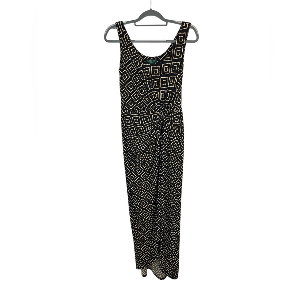 Lauren Ralph Lauren woman’s brown and tan print‎ sleeveless maxi dress size 4